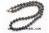 GMN7784 18 - 36 inches 8mm, 10mm round dragon blood jasper beaded necklaces