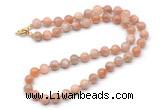 GMN7809 18 - 36 inches 8mm, 10mm round moonstone beaded necklaces