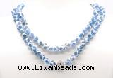 GMN8002 18 - 36 inches 8mm, 10mm blue Tibetan agate 54, 108 beads mala necklaces