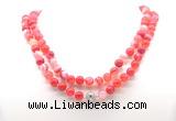 GMN8006 18 - 36 inches 8mm, 10mm red banded agate 54, 108 beads mala necklaces