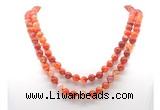 GMN8007 18 - 36 inches 8mm, 10mm red banded agate 54, 108 beads mala necklaces