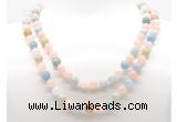 GMN8021 18 - 36 inches 8mm, 10mm morganite 54, 108 beads mala necklaces