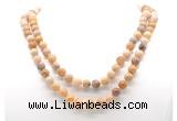 GMN8032 18 - 36 inches 8mm, 10mm fossil coral 54, 108 beads mala necklaces