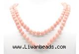 GMN8036 18 - 36 inches 8mm, 10mm Chinese pink opal 54, 108 beads mala necklaces