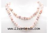 GMN8037 18 - 36 inches 8mm, 10mm natural pink opal 54, 108 beads mala necklaces