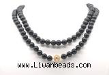 GMN8046 18 - 36 inches 8mm, 10mm black obsidian 54, 108 beads mala necklaces