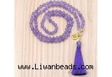 GMN8205 18 - 36 inches 8mm amethyst 54, 108 beads mala necklace with tassel