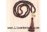 GMN8210 18 - 36 inches 8mm red tiger eye 54, 108 beads mala necklace with tassel