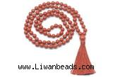 GMN8416 8mm, 10mm red jasper 27, 54, 108 beads mala necklace with tassel