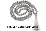 GMN8531 8mm, 10mm labradorite 27, 54, 108 beads mala necklace with tassel