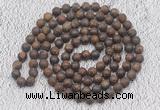 GMN918 Hand-knotted 8mm, 10mm matte bronzite 108 beads mala necklaces