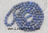 GMN926 Hand-knotted 8mm, 10mm matte lapis lazuli 108 beads mala necklaces