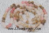 GMN928 Hand-knotted 8mm, 10mm matte volcano cherry quartz 108 beads mala necklaces