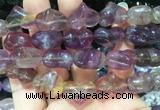 HGBS05 15 inches 11*13*18mm carved heart purple fluorite beads