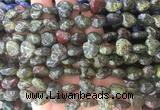 HGBS16 15 inches 12mm heart dragon blood jasper gemstone beads wholesale