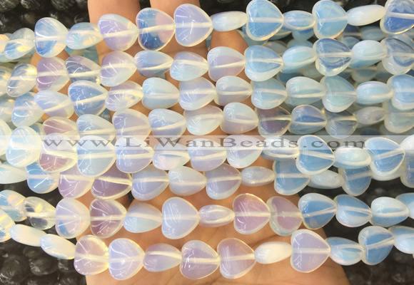 HGBS26 15 inches 12mm heart opalite gemstone beads wholesale