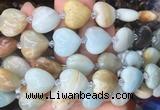 HGBS39 15 inches 20mm heart colorful amazonite gemstone beads wholesale