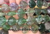 HGBS47 15 inches 20mm heart fluorite gemstone beads wholesale