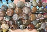 HGBS58 15 inches 20mm heart wood jasper gemstone beads wholesale