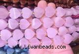 HGBS85 15 inches 16mm heart rose quartz gemstone beads wholesale