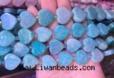 HGBS87 15 inches 16mm heart amazonite gemstone beads wholesale