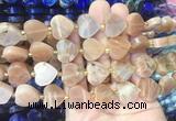 HGBS89 15 inches 16mm heart moonstone gemstone beads wholesale