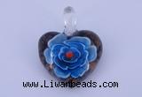 LP04 16*30*38mm heart inner flower lampwork glass pendants