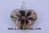 LP10 16*32*38mm heart inner flower lampwork glass pendants