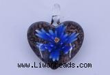 LP16 15*32*38mm heart inner flower lampwork glass pendants