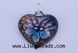 LP21 14*36*42mm heart inner flower lampwork glass pendants