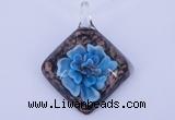 LP59 12*38*48mm diamond inner flower lampwork glass pendants