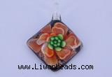 LP66 13*40*50mm diamond inner flower lampwork glass pendants