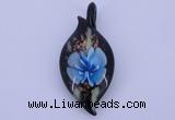 LP84 13*26*58mm leaf inner flower lampwork glass pendants