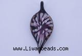 LP88 11*26*60mm leaf inner flower lampwork glass pendants