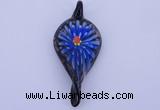 LP92 11*27*62mm leaf inner flower lampwork glass pendants