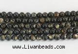 LPBS01 15 inches 6mm round black Lepidolite beads wholesale