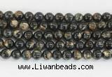 LPBS02 15 inches 8mm round black Lepidolite beads wholesale