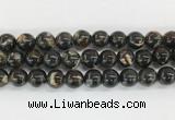 LPBS04 15 inches 12mm round black Lepidolite beads wholesale