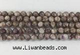 LPBS18 15 inches 8mm round natural purple Lepidolite beads wholesale