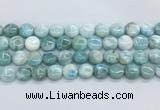 LRBS06 15 inches 12mm flat round larimar gemstone beads wholesale