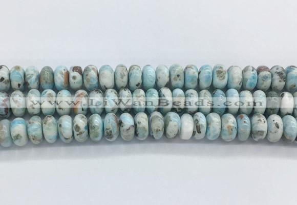 LRBS11 15 inches 7*12mm rondelle larimar gemstone beads wholesale