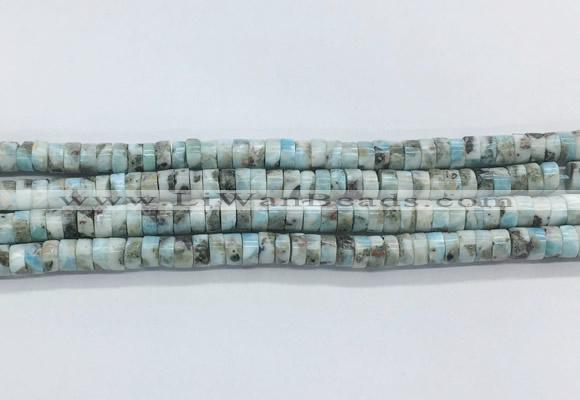 LRBS18 15 inches 4*7mm heishi larimar gemstone beads wholesale