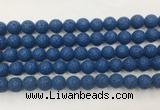 LVBS04 6mm, 8mm, 10mm, 12mm, 14mm, 16mm, 18mm & 20mm round royal blue lava beads