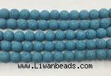 LVBS05 6mm, 8mm, 10mm, 12mm, 14mm, 16mm, 18mm & 20mm round turquoise blue lava beads