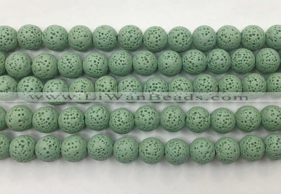 LVBS08 6mm, 8mm, 10mm, 12mm, 14mm, 16mm, 18mm & 20mm round green lava beads