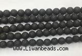 LVBS12 6mm, 8mm, 10mm, 12mm, 14mm, 16mm, 18mm & 20mm round black lava beads