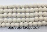 LVBS14 6mm, 8mm, 10mm, 12mm, 14mm, 16mm, 18mm & 20mm round white lava beads