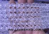 NCBS06 15 inches 10mm carved rose flower white crystal beads wholesale