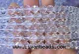 NCBS15 15 inches 8mm faceted round white crystal beads wholesale