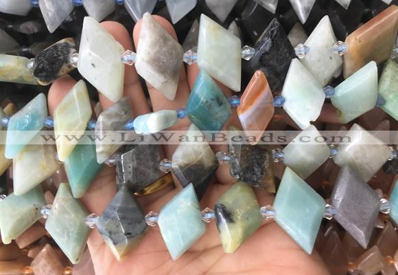 NGBS103 15 inches 13*22mm - 15*25mm faceted marquise colorful amazonite beads